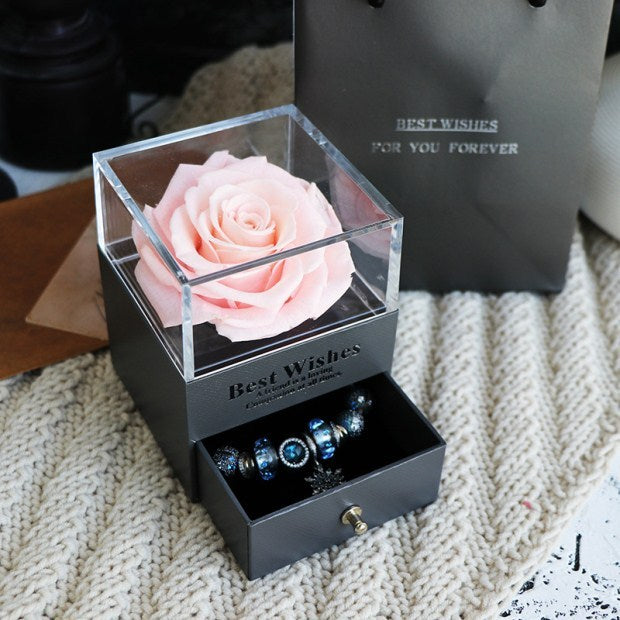 eternal flower rose jewelry box for birthday presents valentines day wedding gift
