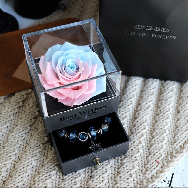 eternal flower rose jewelry box for birthday presents valentines day wedding gift