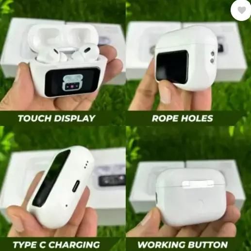 smart wireless earbuds with lcd touch screen
