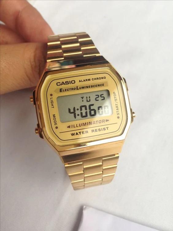 casio vintage digital gold unisex watch