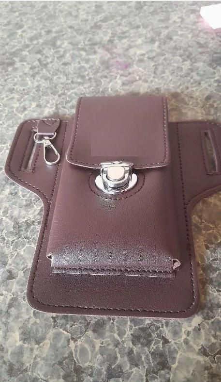 men's pu leather phone case with belt loop