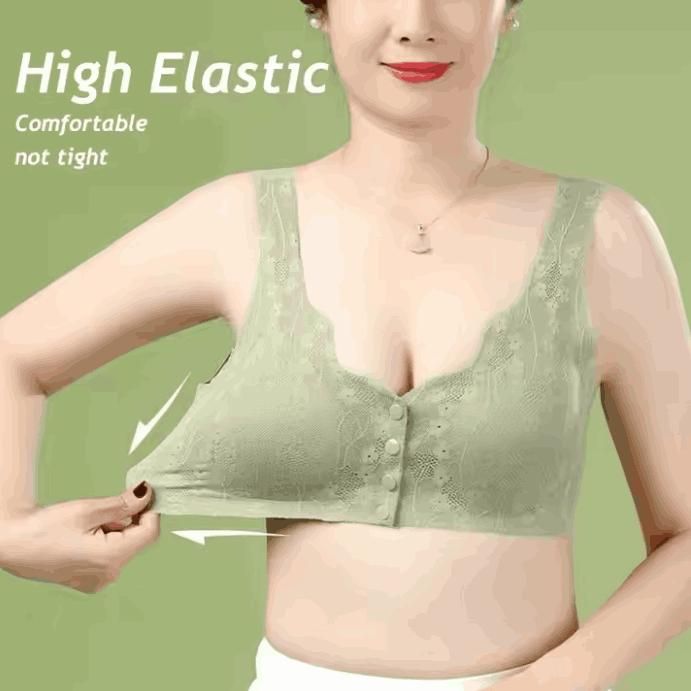 women's ring tank top lace button bra