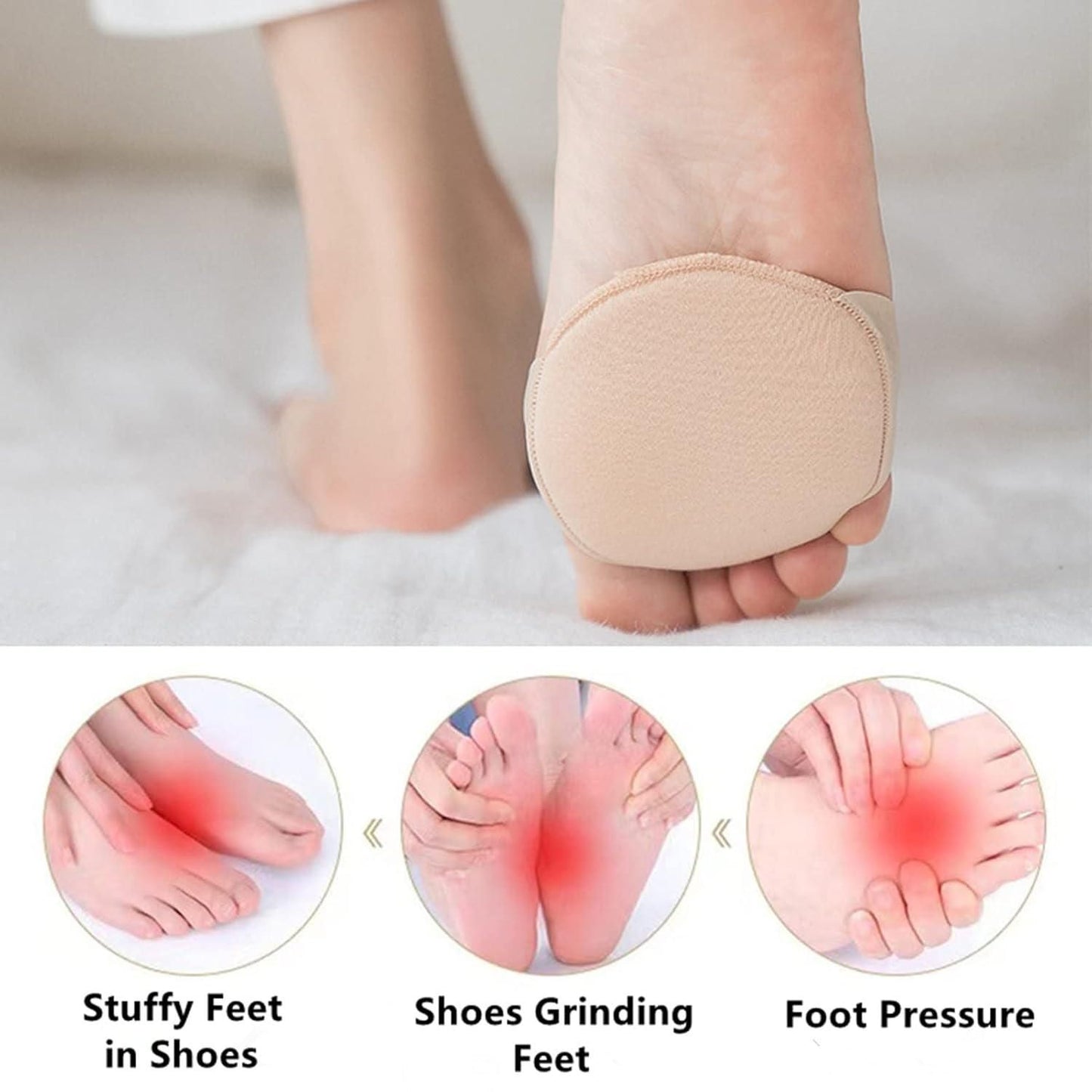 high heel cushion inserts fabric forefoot pads (pair of 2)
