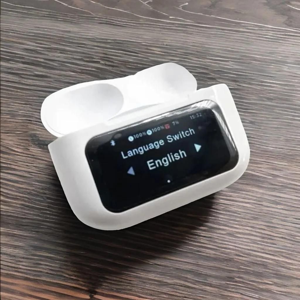 smart wireless earbuds with lcd touch screen