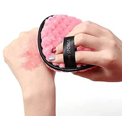makeup removal sponge pads - microfiber reusable for deep cleansing (pack of 3)