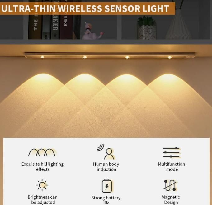 led motion sensor cabinet with usb rechargeble