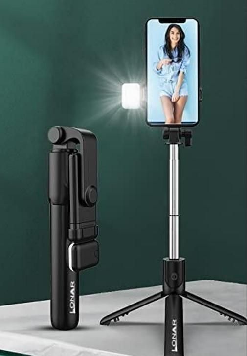 extendable flash 3-in-1 selfie stick tripod with bluetooth remote