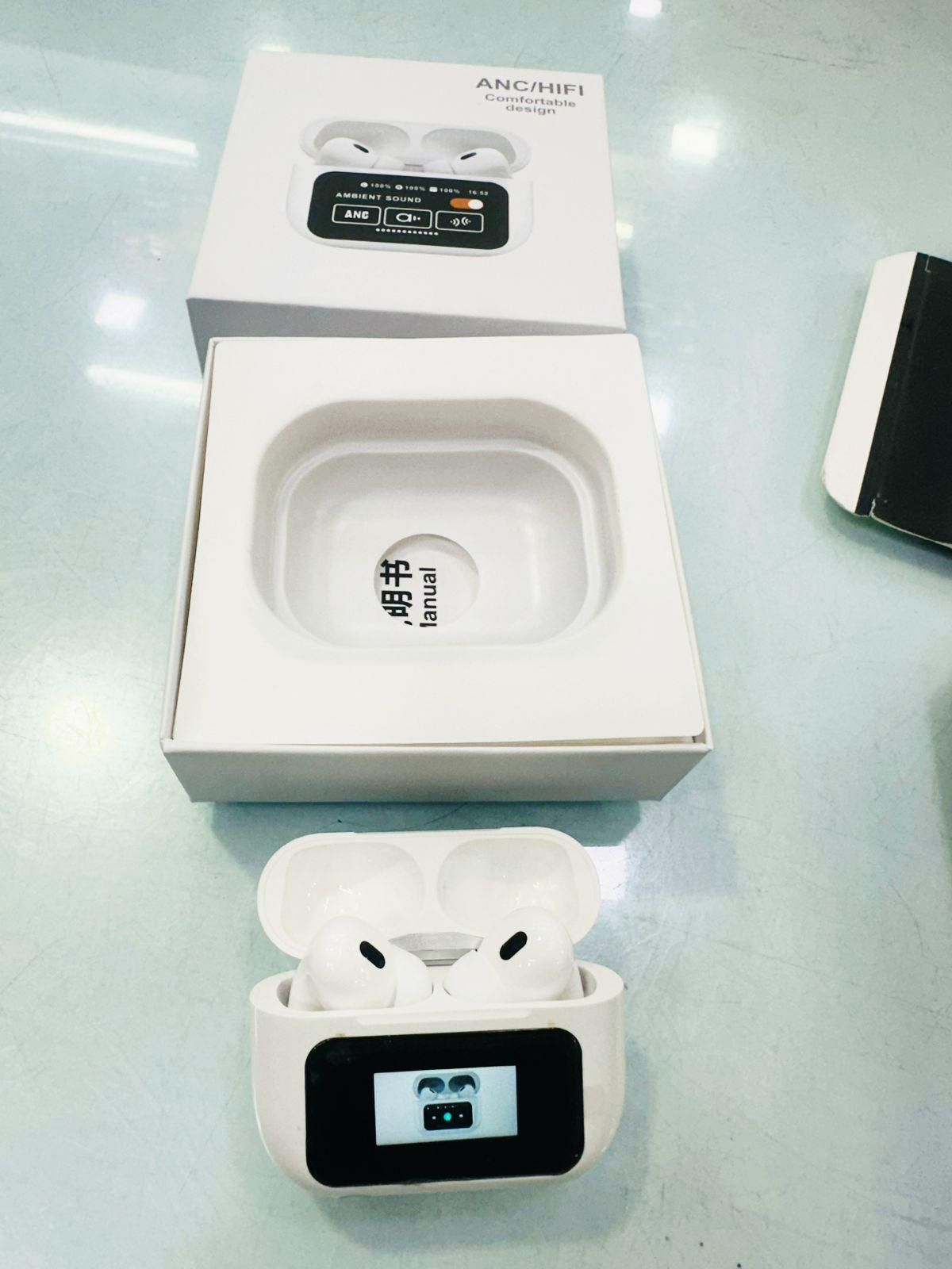 smart wireless earbuds with lcd touch screen