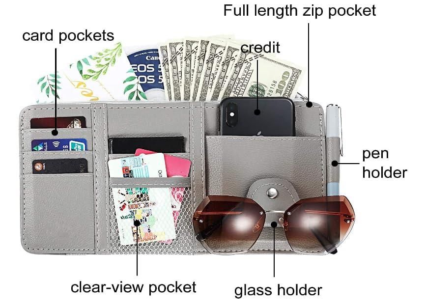 sun visor storage pouch car organizer
