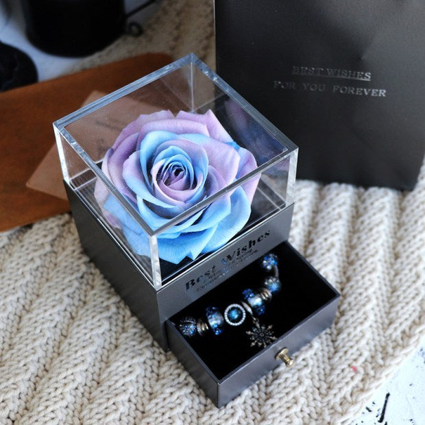 eternal flower rose jewelry box for birthday presents valentines day wedding gift
