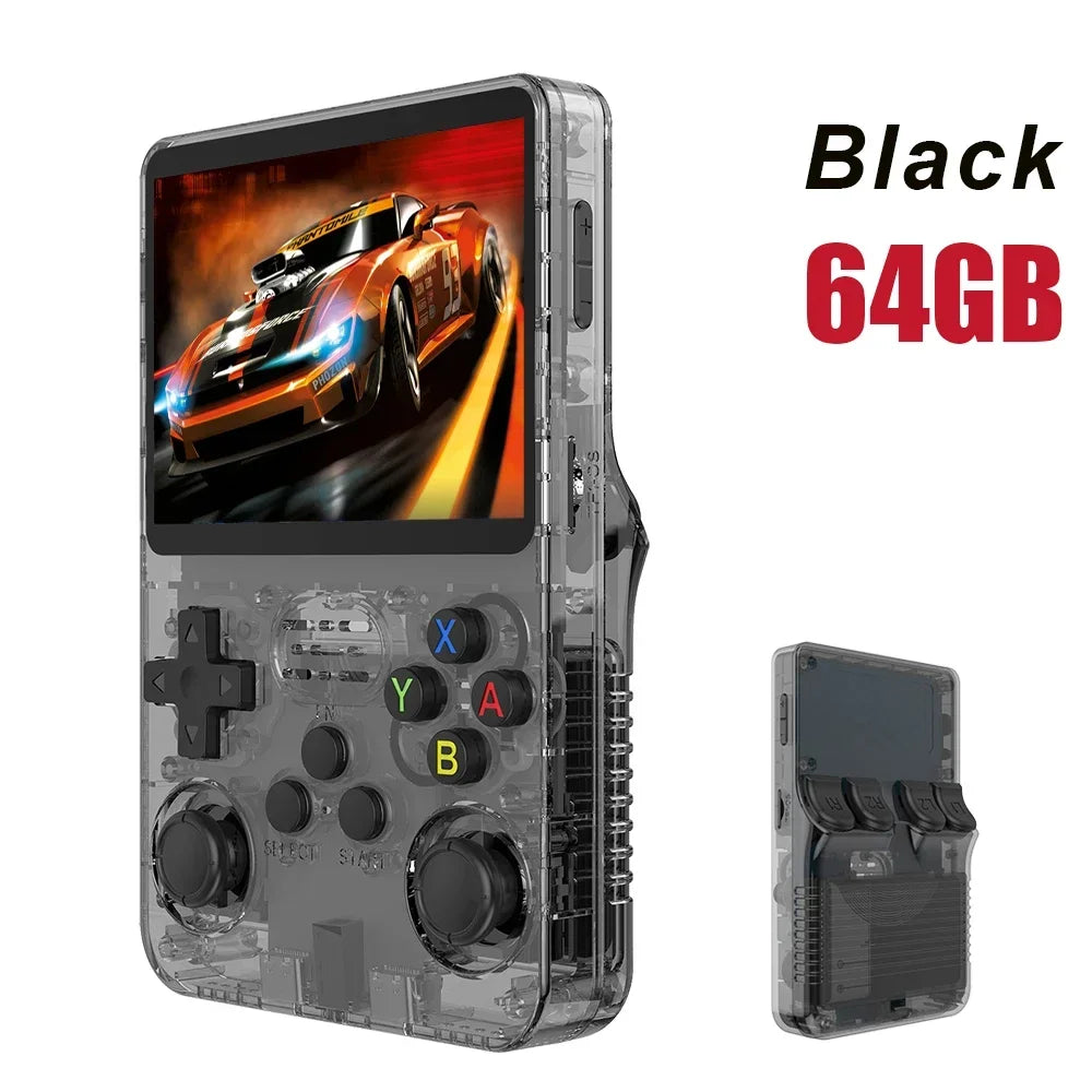 new r36s retro handheld game console linux system 3.5 inch ips screen portable pocket video player 64gb 128gb games kid gift