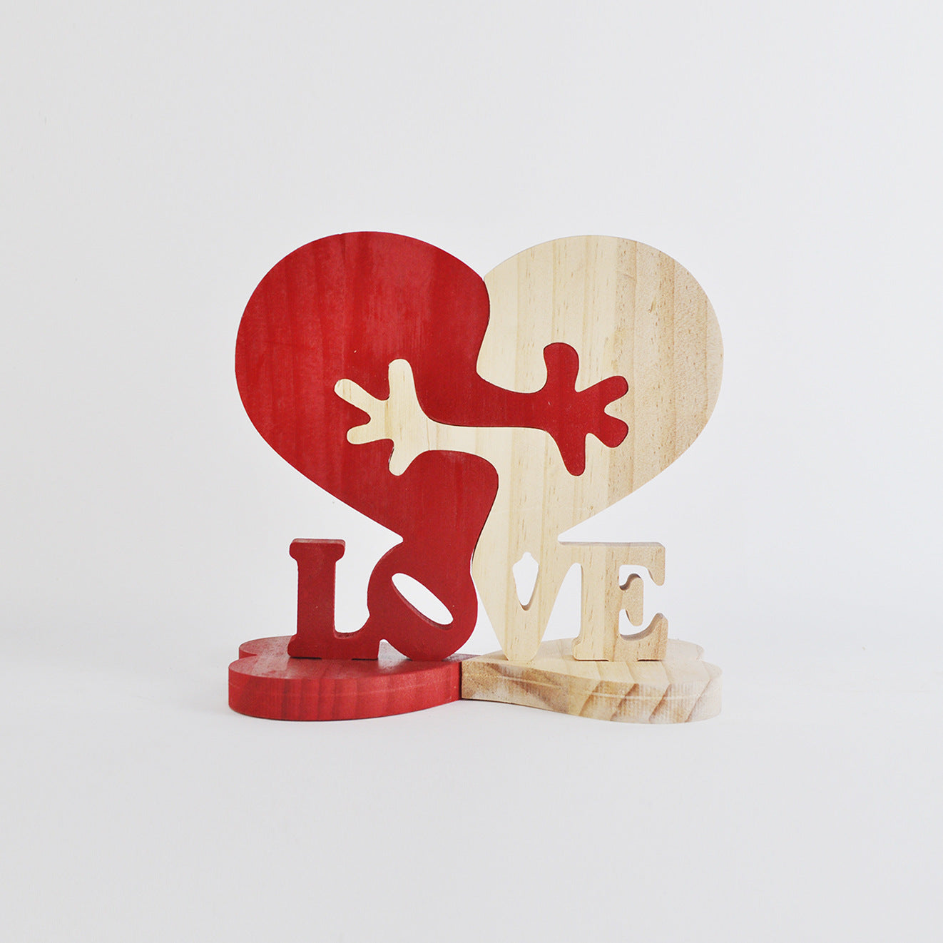 heart-shaped wooden decoration valentine's day gift