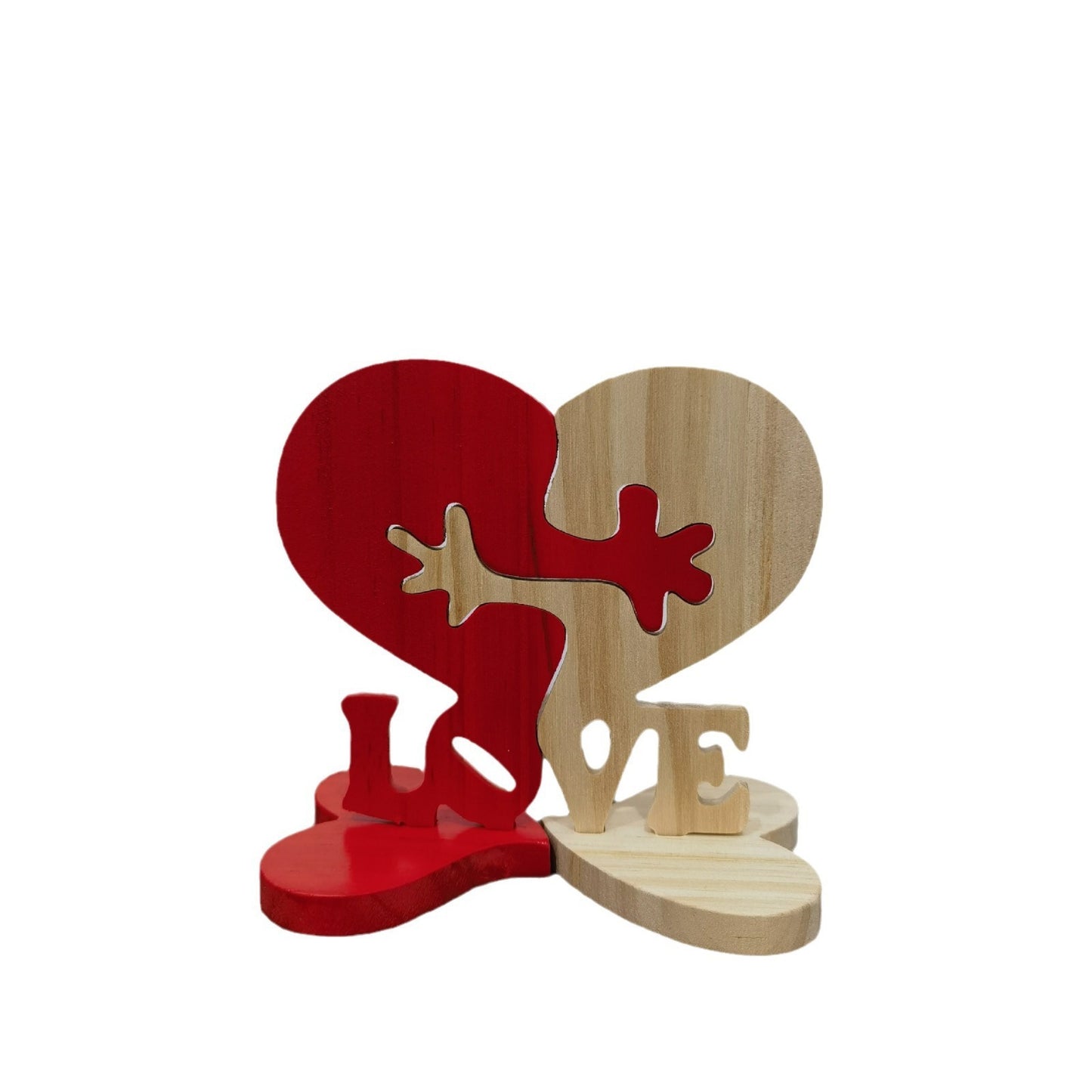 heart-shaped wooden decoration valentine's day gift