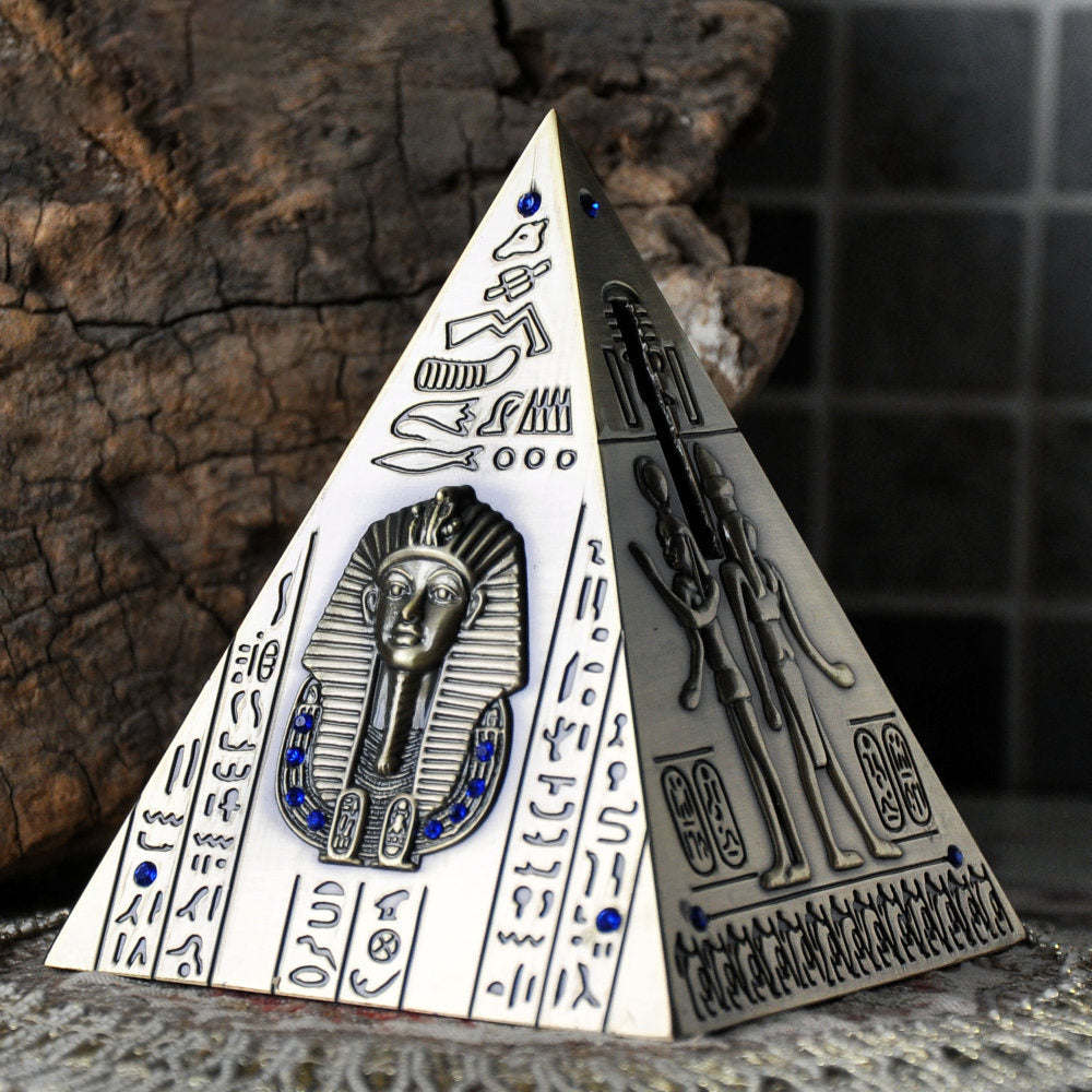 retro pharaoh pyramid piggy bank