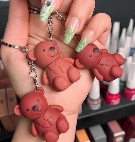 Bear Matte Lipstick Keychain (Pack of 2, Assorted)