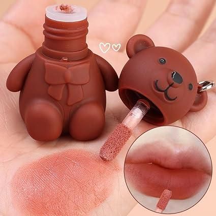 Bear Matte Lipstick Keychain (Pack of 2, Assorted)