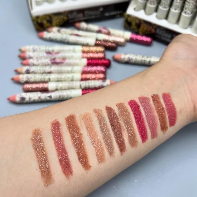 set of 12 color lip liner, nude matte lipstick (premium quality)