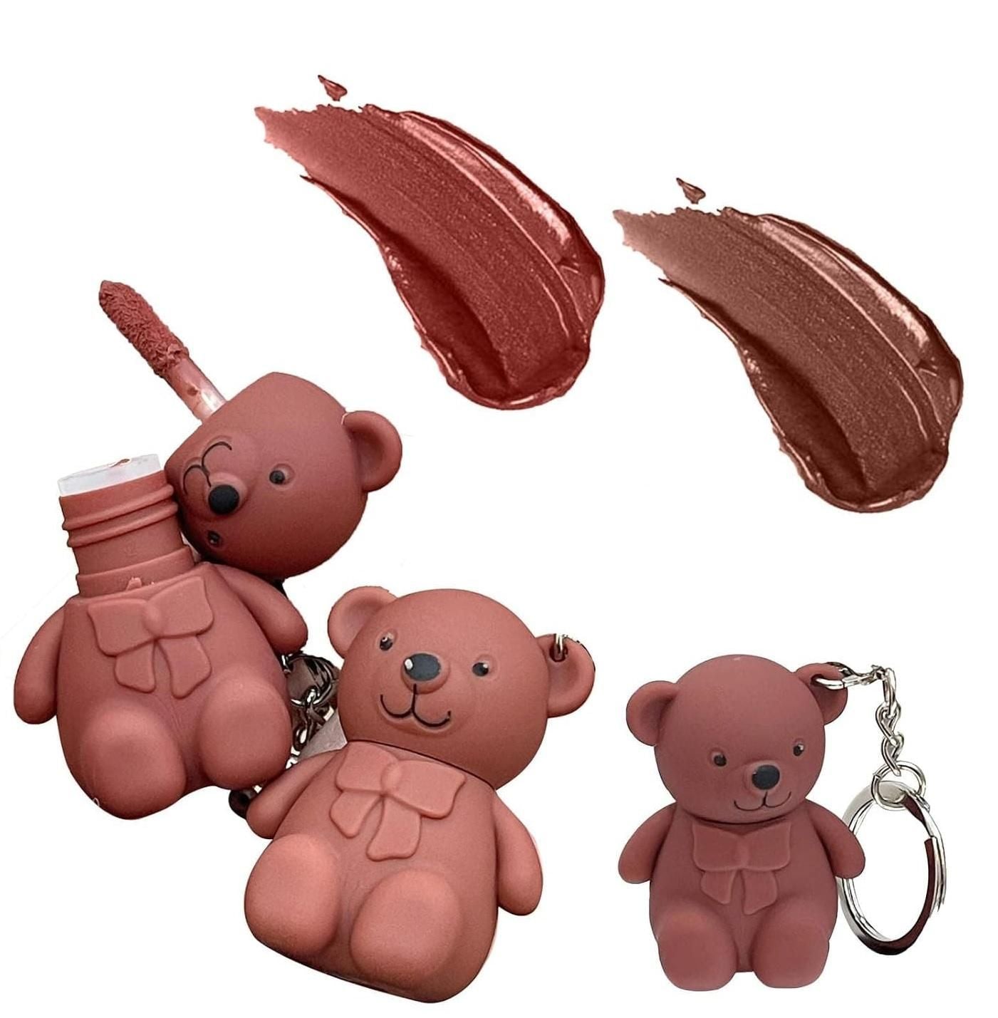 Bear Matte Lipstick Keychain (Pack of 2, Assorted)