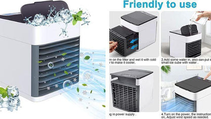 Portable Mini Air Conditioner Small Size 500ML Water Tank USB Powered