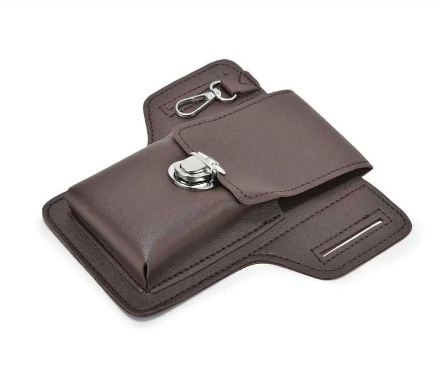 men's pu leather phone case with belt loop