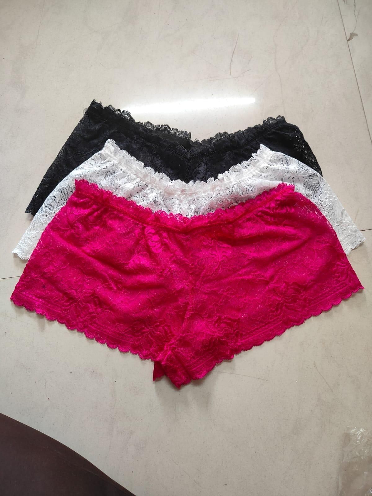 ladies smooth nylon lace underwear (pack of 3)