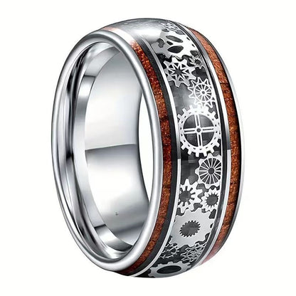 Fashion Creative Wide Mechanical Gear Patch Ring