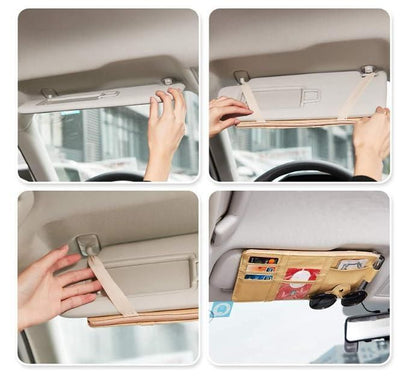 Sun Visor Storage Pouch Car Organizer