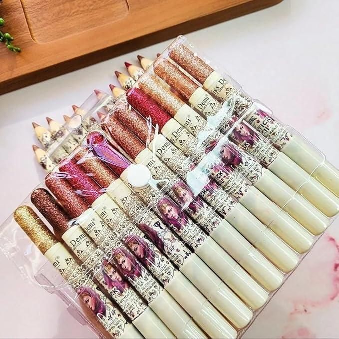 set of 12 color lip liner, nude matte lipstick (premium quality)