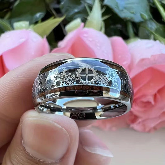 Fashion Creative Wide Mechanical Gear Patch Ring